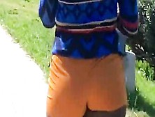 Soaked Pumpkin Ass In Constricted Shorts