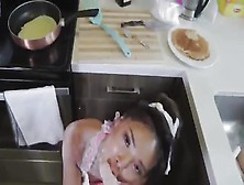 Asian's Awesome Pov Suck And Fuck In The Kitchen,  Using A Fuck Machine
