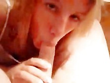 Super Sexy Golden-Haired Wife Blowing
