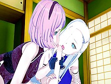 Beautiful 3D Hotties Sakura And Ino Share One Cock