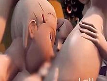 Animated 「Naruto」ヒナタ、イノがサクラのマンコをクンニ