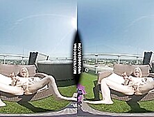 Skinny Pale Ingrida Rooftop Masturbating In The Afternoon Sun