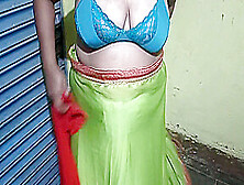 My Indian Stepmom Dress Remove And My Front Side I See And Record Video With Saree Wear