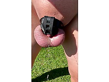 Pissing Nacked Outdoor In My Tiny Chastity
