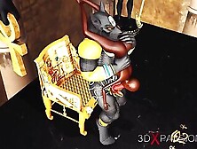 Anubis Toys And A Sexy Ebony Girl In A Temple In Ancien