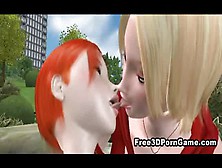 A Couple 3D Cartoon Whores Fuck The Same Lucky Guy