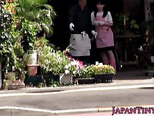 Japanese Cute Young Gardener Fucked In Her Perfect Pussy