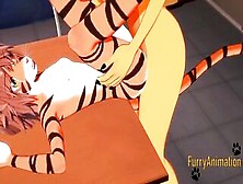 Furry Futanari Cartoon 3D - Dog Futanari And Tiger Bimbos Head And Pounded With Cumshot - Animated Manga Japanese Yiff Hentai Po