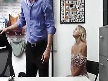 Office Fuck With Sexy Blonde Teen Thief