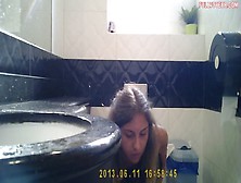 Blond White Woman Spied Peeing In China Toilet