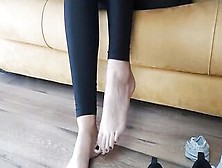 Feet Job During Yoga Class