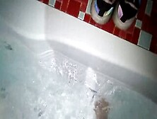 Hard Masturbation With Shoes Making Rough Shoejob Bondage Inside The Jacuzzi Bath Tub To The Cuckold Insane Weird Bdsm