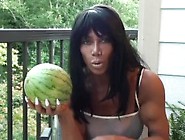 Muscle Goddess Latia Del Riviero Crushes Melon @ Clips4Sale/stud