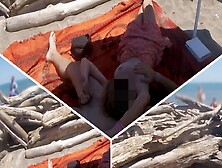 Exhibitionist Teacher Outdoor Amateur Milf Handjob Big Cock On Nudity Beach Public In Front Of Voyeur With Cum P2 - Misscreamy
