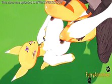 Digimon Cartoon 3D Furry - Tomon Handjoob And Pounded By African Dog