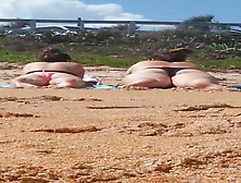 Candid Fat Ass College Girl At The Beach