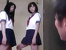 Japanese Schoolgirls Ballbusting