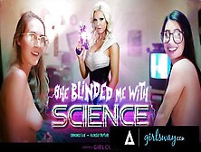 Girlsway – Nerdy Girls Have Their First 3Way With Virtual Milf