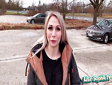 Nasty German Blond Fisted In Car
