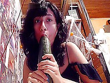 Latina Cucumber Footjob And Blowjob