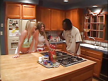 Two Blacks Fuck Two Beautiful Blondes Hard!