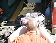 Eating Fiance's Snatch Outdoors On Bed Of Truck Until She Jizzes