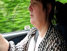 Woman Driving With Tits Out