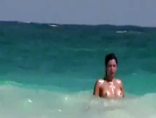 Hawt Woman Filmed On Voyeur Camera Stripped At Beach