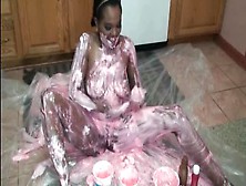 Black Girl Rubs Food All Over Her Naked Body