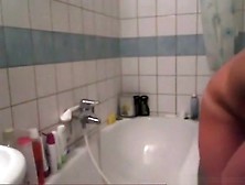 Hot Blonde Masturbates Her Pussy And Ass With A Toy In The Bathroom