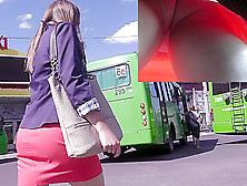 Great Upskirt Tube Presents Nice View Of The Girl's Ass