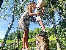 Doggystyle & Cowgirl Sex Outdoor - Amateur Couple