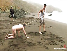 Blindfolded Guy Gets Fucked On The Shore