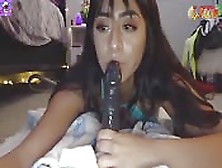 Violet Myers Sucking A Black Dildo