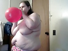 Hot Wife Blow Up Balloon And Make It Pop Slpaiing Her Tits And Eyes
