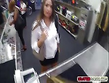 Gorgeous Blonde Gets Big Cash For Sex Inside Of The Pawn Shop Office