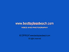 1080P – Lovely Brunette Girl Topless Beach Voyeur Public