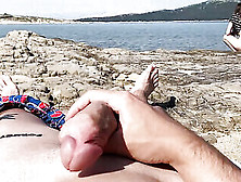 Stranger Saw Me Jerking Off At Public Beach And Helped Me Cum With Her Sneakers
