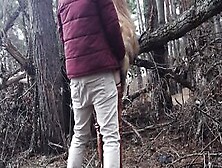 Public Sex With Red Head 19 Year Old Inside Winter Forest.  Risky Outside Screwed