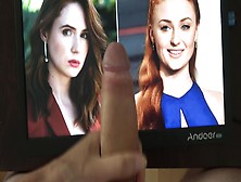 Who's A Better Whore? Karen Gillan Vs.  Sophia Turner - Sperm Tribute