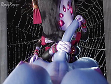 Spider Girls Making Good Use Of Her 8 Hands And Mouth