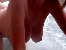 Hot Brunette Fucked Doggystyle In Jacuzzi Outside