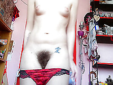Extreme Hairy Pussy Teen Private Panty Show On Webcam