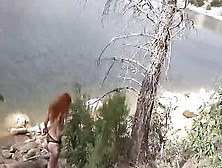 Red Haired Goddess Fucks A Random Bro Outdoor For Our Cameras