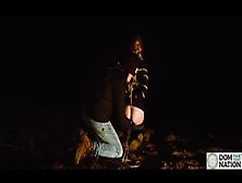 Domthenation - Rebel Rhyder Gags On Her Dom S Light Wand And Cock While Tied On A Starry Night In Colorado