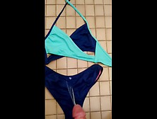Cumming On My Wife's Tiny Slutty Swimsuit