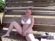 Blonde Teen Bares Her Big Tits At A Park