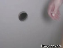 Pretty Blonde Girl With Perfect Tits Sucks At Glory Hole
