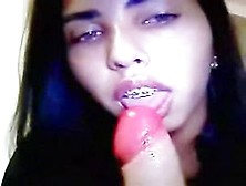 Astonishing Mexican Girl Uses To Chat Only With A Dildo