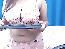 Curvy Indian Cam Girl's Big Boobies On Display